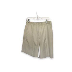 Lily's of Beverly Hills Golf Bermuda Shorts Tan Stretchy Waist Women's Size 12